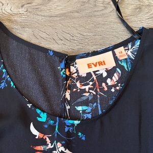 EVRI Black Floral Top with Vibrant Accents